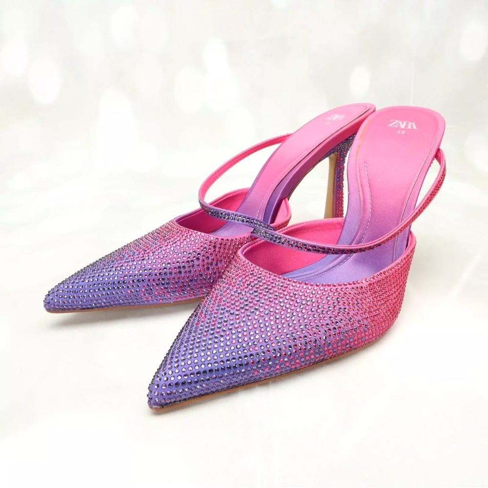 Zara rhinestone heels